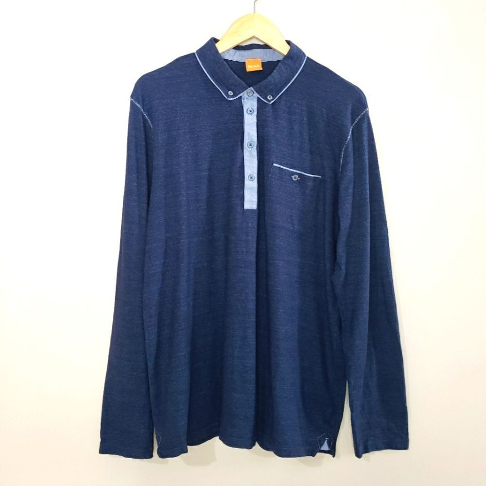 Hugo Boss Blue XXL Casua Long Sleevel Button Down Shirt